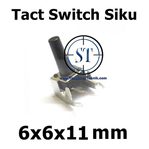 10 PCS Tact Switch Siku 2 Pin 6x6x11mm Momentary Switch Push Button 2 kaki Right Angle isi 10