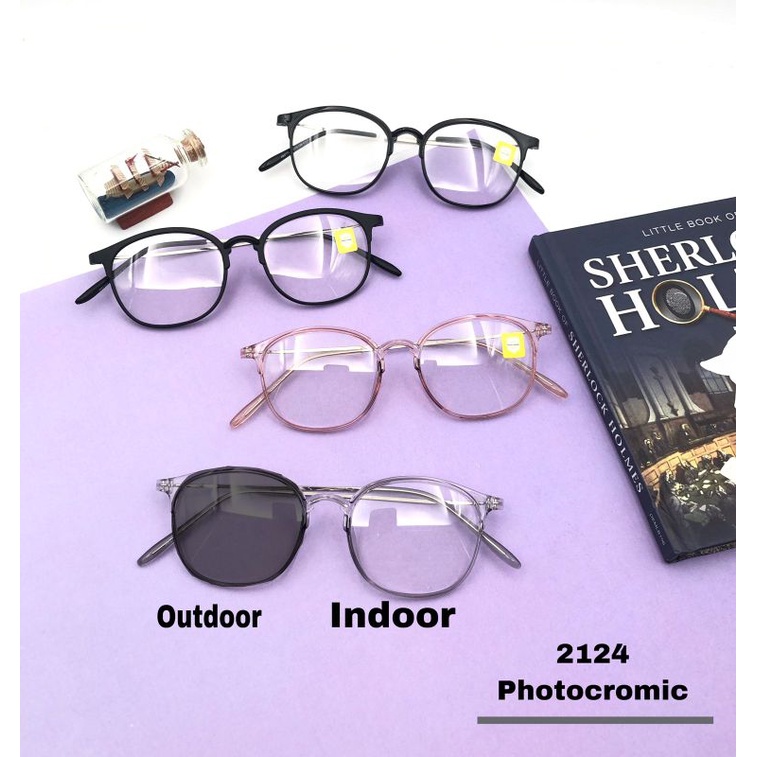 Kacamata fashion photocromic 2124 uv400 pria/wanita
