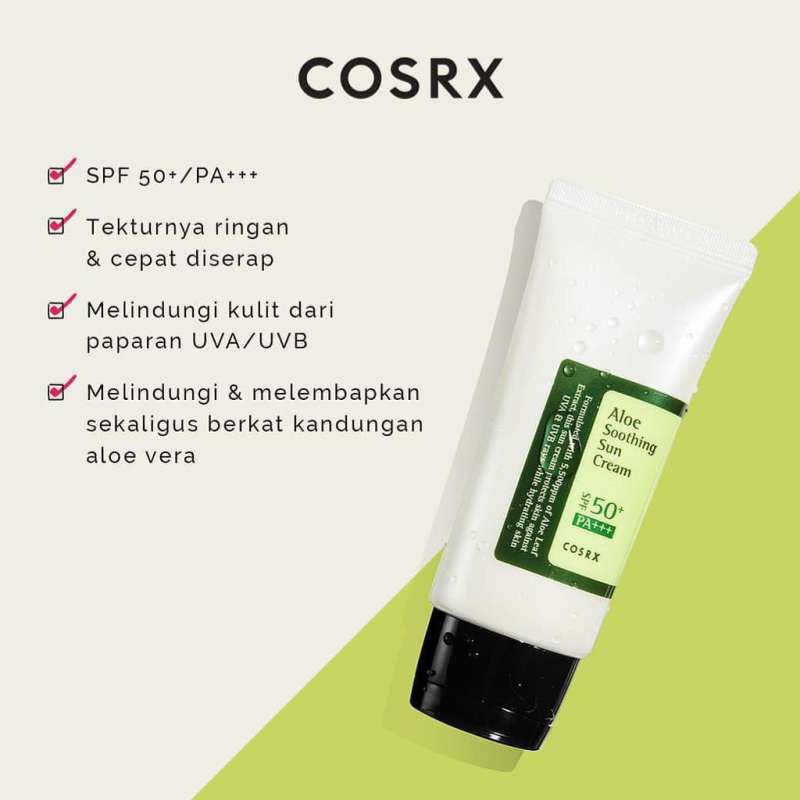 [BPOM] COSRX Aloe Soothing Sun Cream SPF50+/PA+++ 50ml