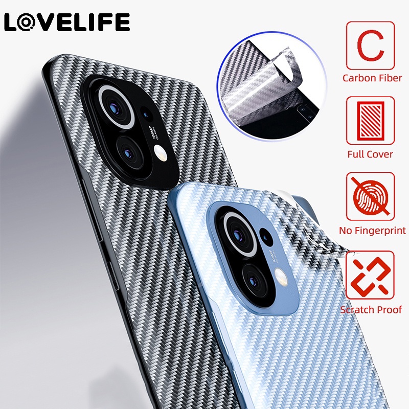 Film Pelindung Belakang Handphone Bahan Pvc Carbon Fiber Ultra Tipis Anti Sidik Jari Untuk Xiaomi 11T / 11T Pro / 11 LITE