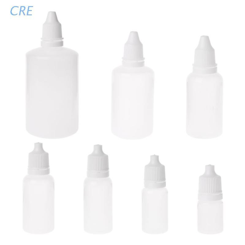 CRE  5-100ml Empty Plastic Squeezable Dropper Bottles Eye Liquid Dropper Container