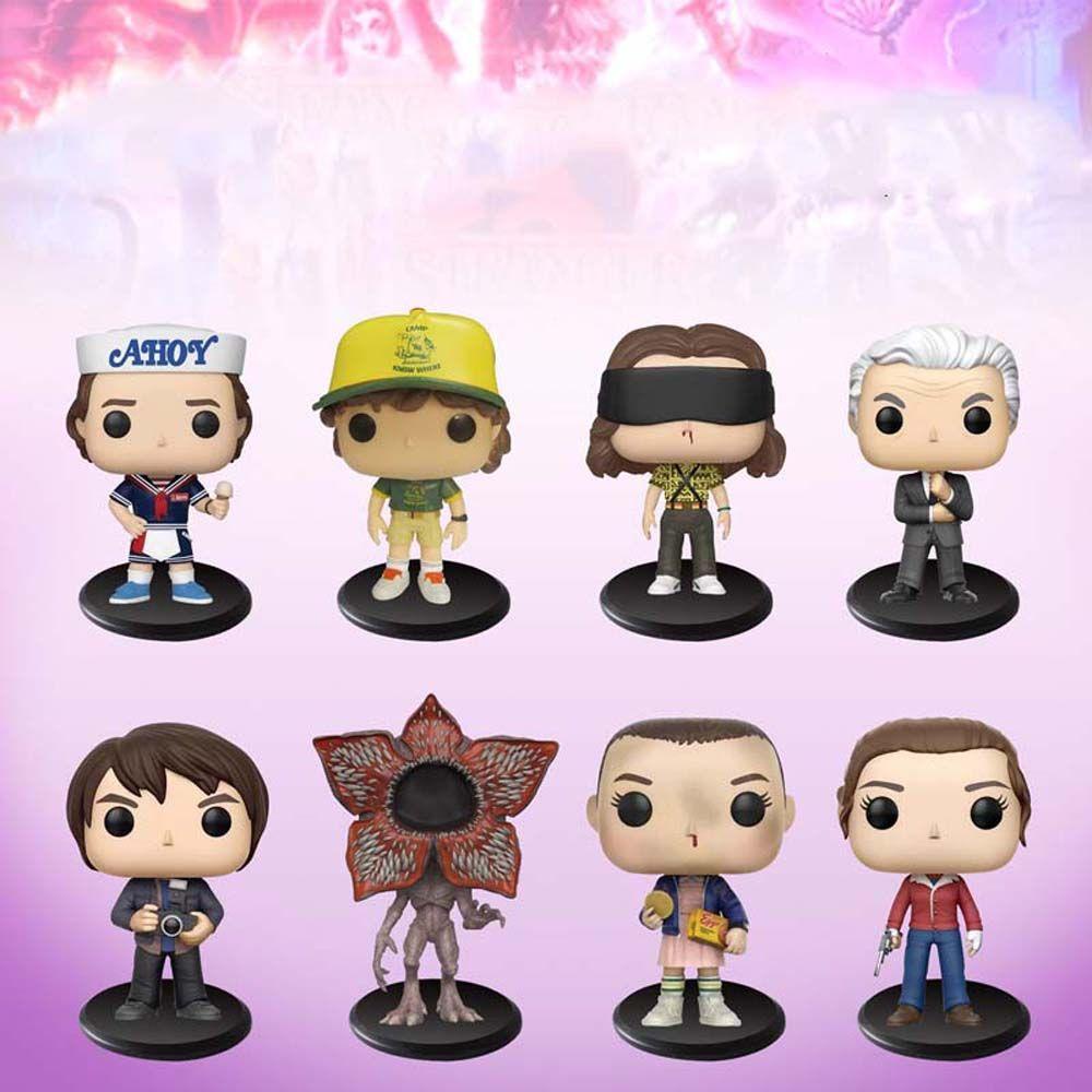 Lanfy Stranger Things Figurine Vinyl Boneka Miniatur Untuk Hadiah Anak Novel Karakter Model Dustin Mainan Dekorasi Desktop Rafflesia Eggo Demogorgon Figure Mainan