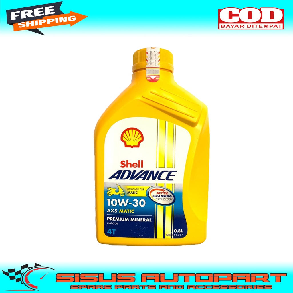 SHELL ADVANCE AX5 10W30 0.8 L UNTUK MOTOR MATIC / OLI SHELL MOTOR MATIC