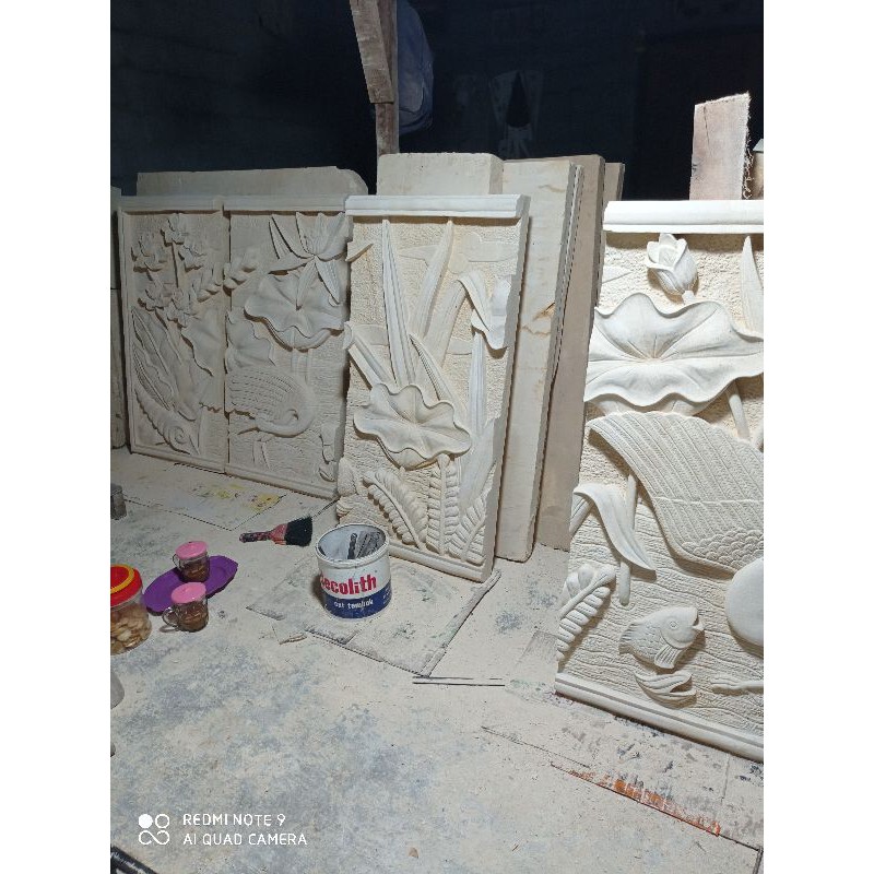 ukiran batu paras relief hiasan dinding
