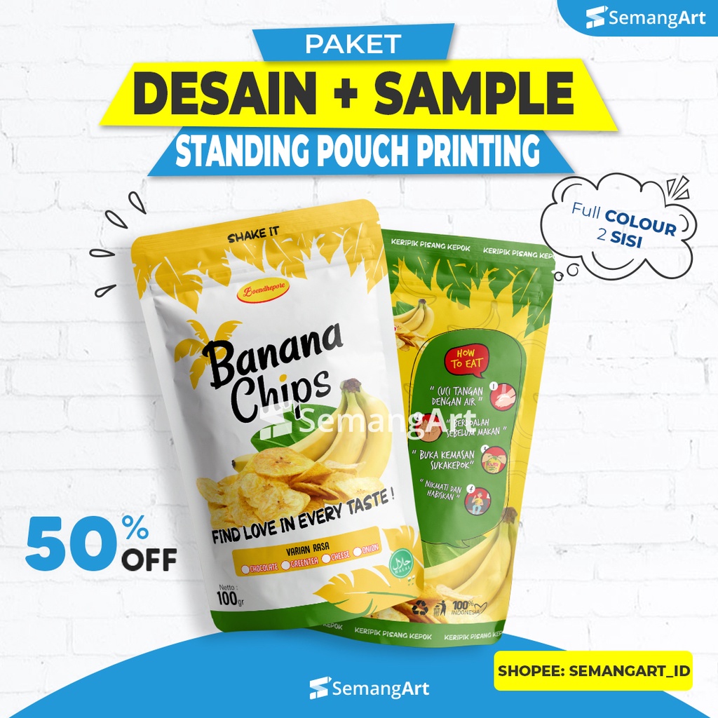 Paket Desain dan Sample Kemasan Standing Pouch Printing