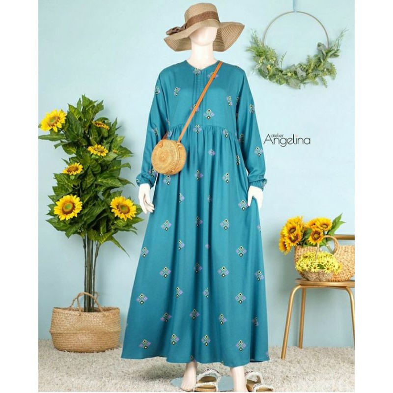 SARAH DRESS by ATELIER ANGELINA Ethnic Deep Tosca/ Atelier Angelina homedress/Atelierangel