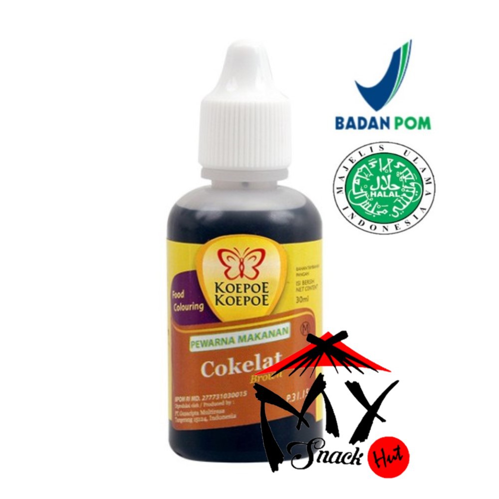 

KOEPOE PEWARNA COKLAT 30ML - KUPU SUMBO MAKANAN COKELAT CHOCOLATE BROWN FOOD COLOURING HALAL MUI