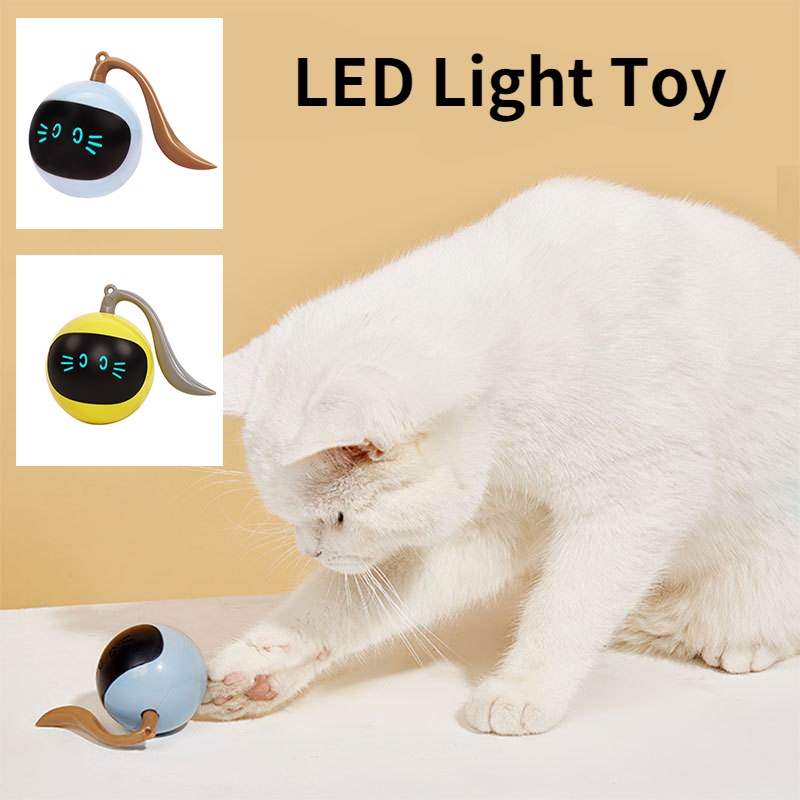 Mainan Bola Lompat Elektrik Otomatis 1000mAh Dengan Lampu LED Warna-Warni Untuk Anjing / Kucing