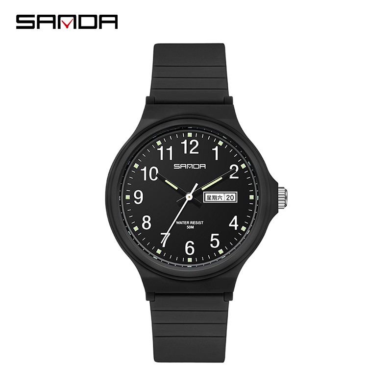 SANDA 6060 Jam Tangan Wanita Pria Analog Sport Tali Rubber Luminous WATCHKITE WKOS