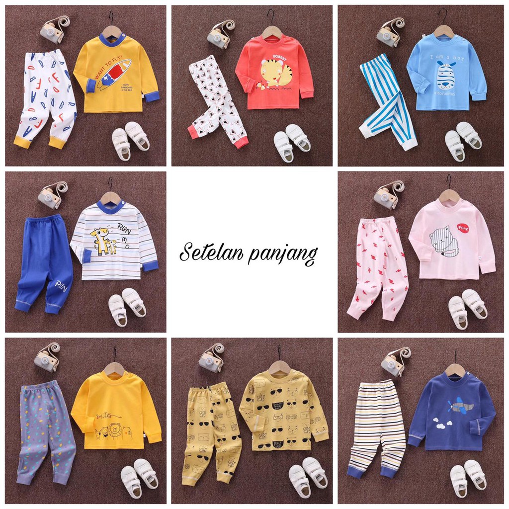 Baju bayi 6-24 bulan / baju tidur bayi / piyama bayi / setelan lengan panjang bayi murah