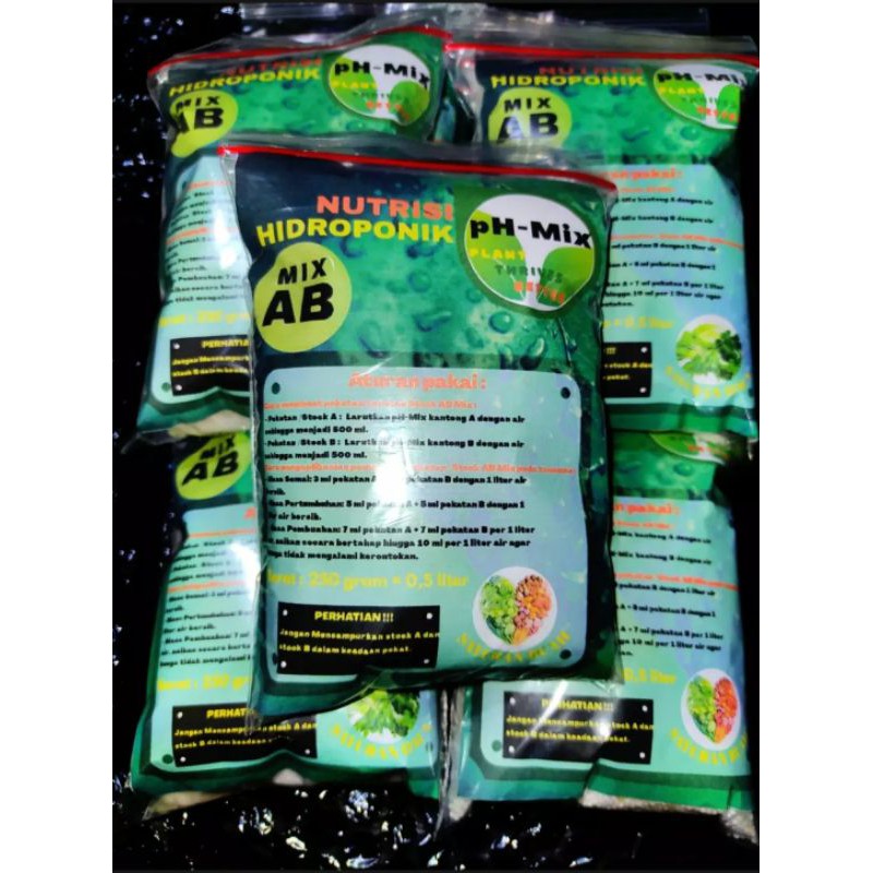 Pupuk Nutrisi hidroponik 250gram / 500ml (untuk 100 liter air) / AB mix hidroponik