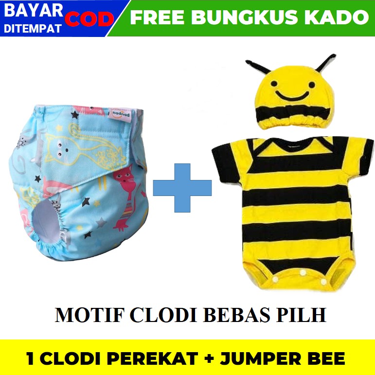 PAKET POPOK CLODI PEREKAT JUMPER BAYI KARAKTER KADO LAHIRAN FREE GRATIS BUNGKUS KADO