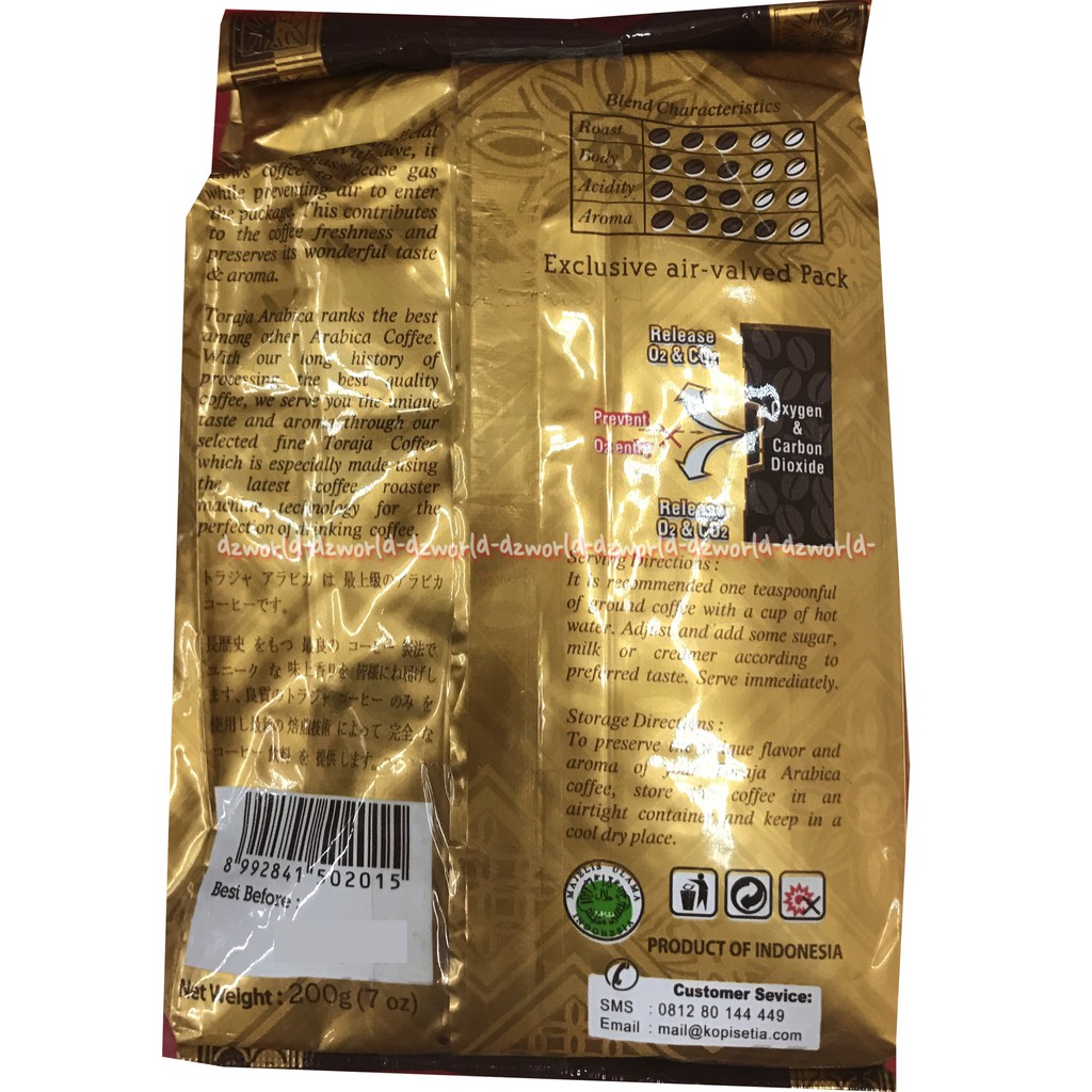 Kopi Toraja Arabica Kalosi Toraja Coffee Medium Ground Pure Arabika 200gram