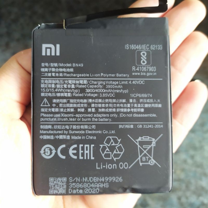 Battery Baterai Xiaomi Redmi 7A BN49 kualitas original GRADE A garansi 6bulan