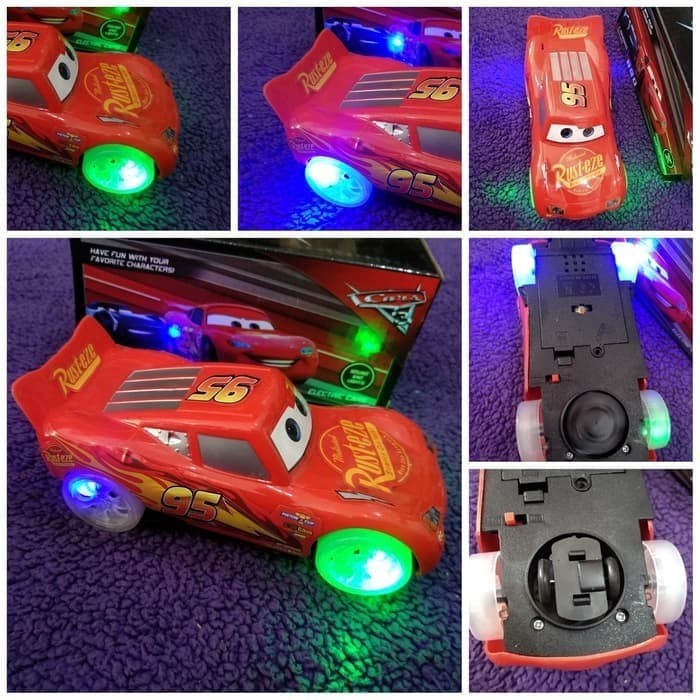 Mainan Mobil Cars Bump Go Baterai Lighting McQueen Anak Batre Edukasi