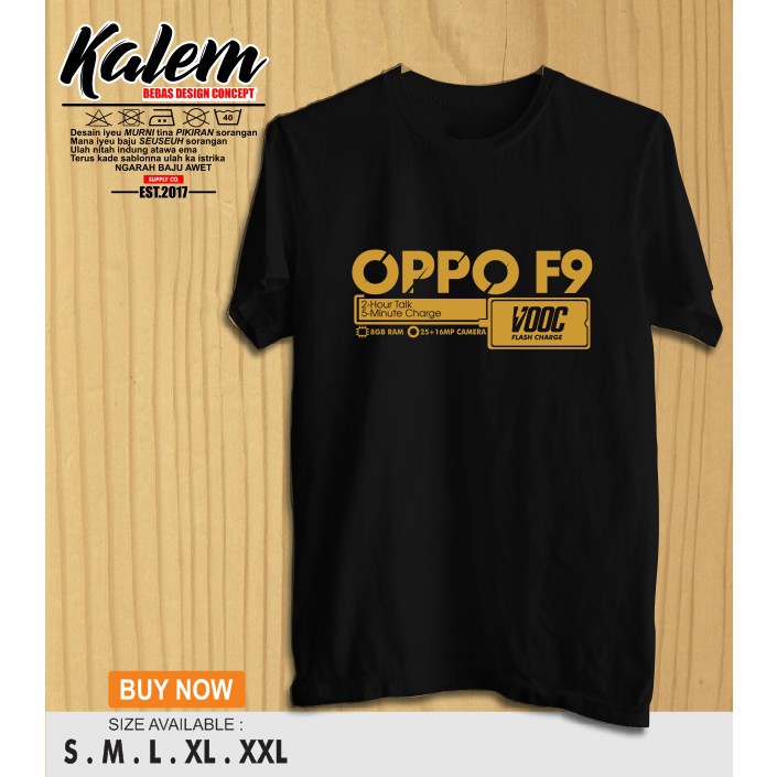 Tshirt Kaos Baju Oppo F9 Vooc Logo Oppo Smartphone Kaos Distro Murah Berkualitas