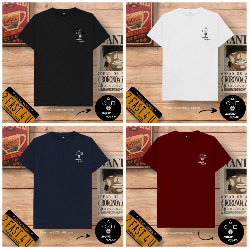 Kaos Distro Unisex SQUID GAME Katun Combed 30s / sablon polyflex /polyflex premium / Pakaian Pria Wanita Atasan Cowok Cewek /kaos kekinian / kaos viral / tshirt tumbrl tee basic /SIZE M , L , XL , XXL / kaus oblong oversize kaos murah best seller ready