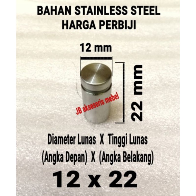 PEN IKLAN 12 x 22 STAINLESS / BAUT KACA AKRILIK 12 x 20 / SIGN BOARD