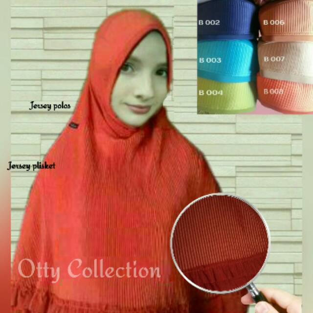 Bergo Hijab Instan Bahan Jersey Motif Plisket