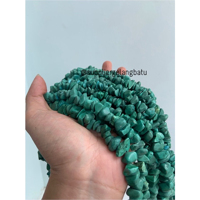 kerikil Batu alam CHRYSOCOLLA BACAN HIJAU 2mm batu alam doff poles bahan kalung etnik bali gelang craft kerajinan tangan