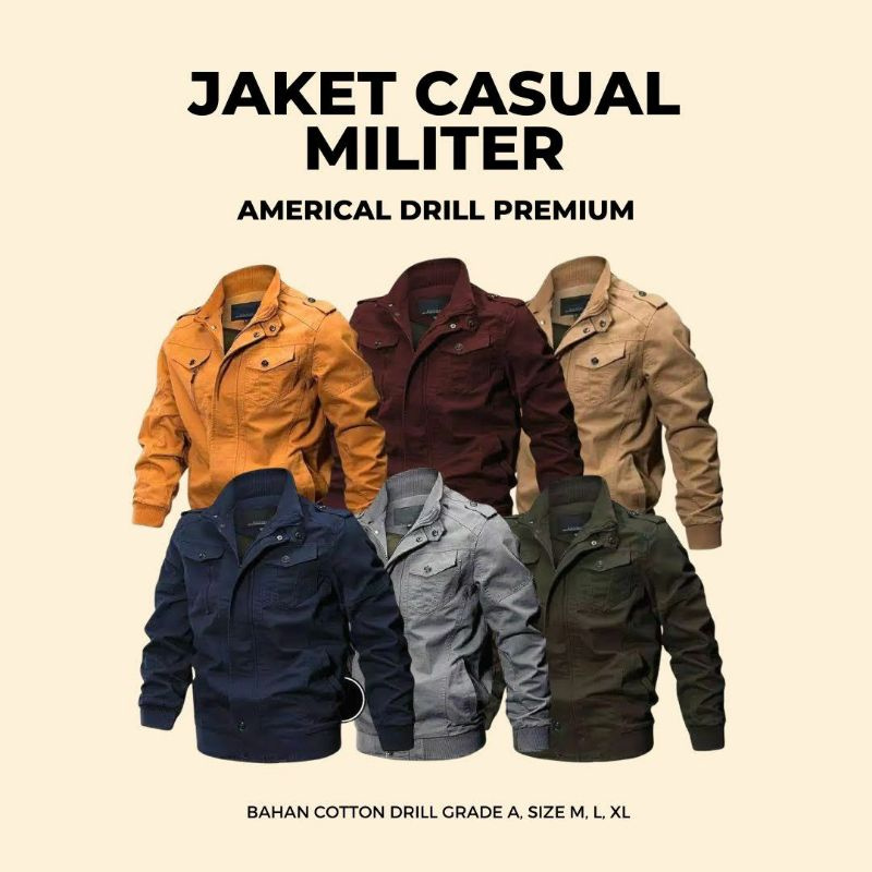 jaket casual militer