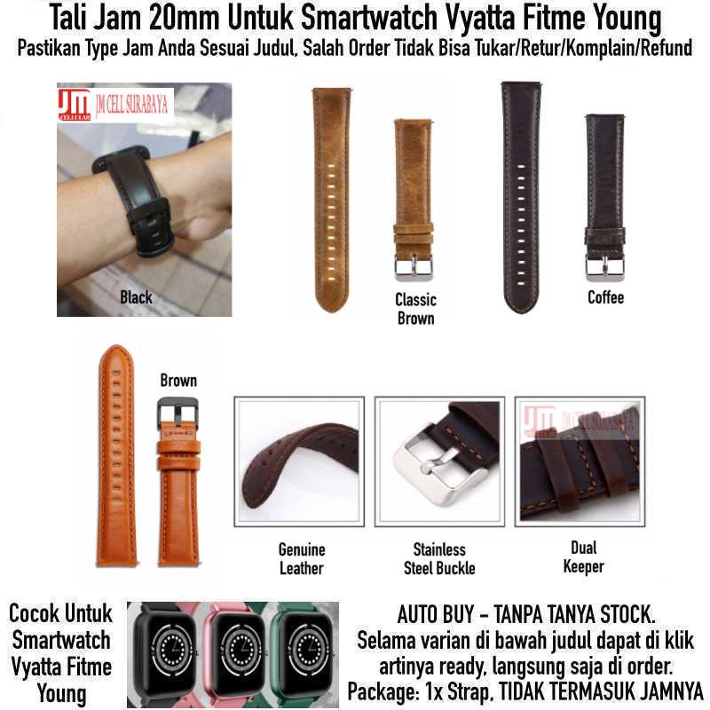 Genuine Watch Strap Vyatta Fitme Young - Tali Jam Tangan 20mm Classic Leather Kulit