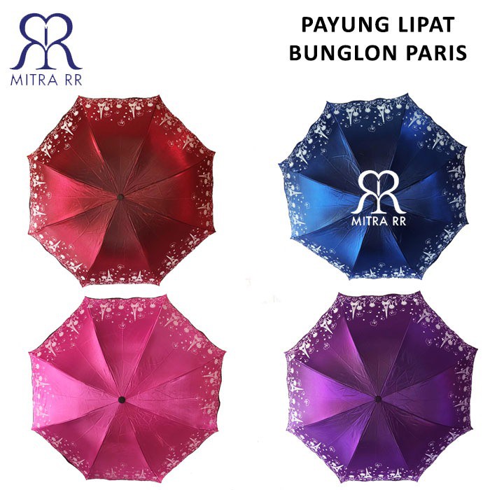 Payung Lipat Bunglon Motif Paris Lipat 3 Payung Sakura Anti UV