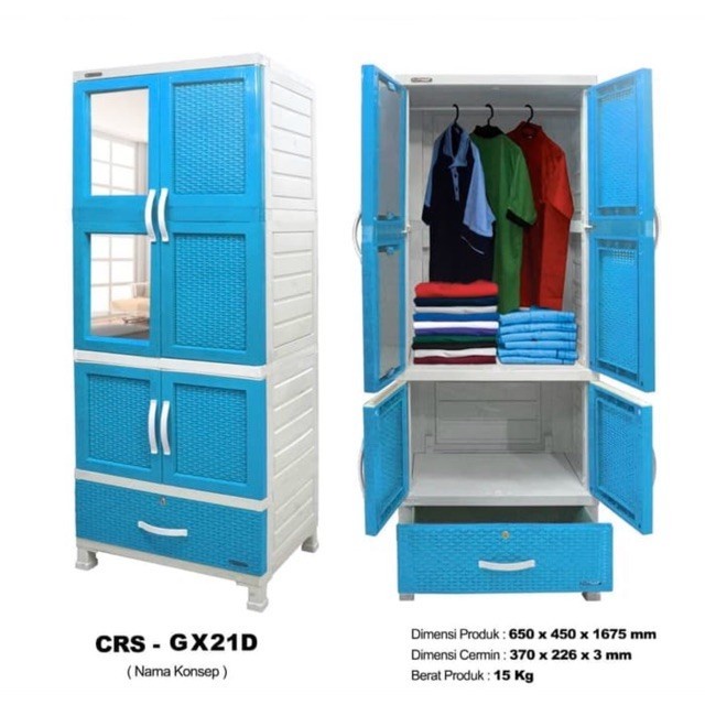LEMARI PLASTIK GANTUNG KACA NAPOLLY CRS - GX21D CABRO G11 X D2C