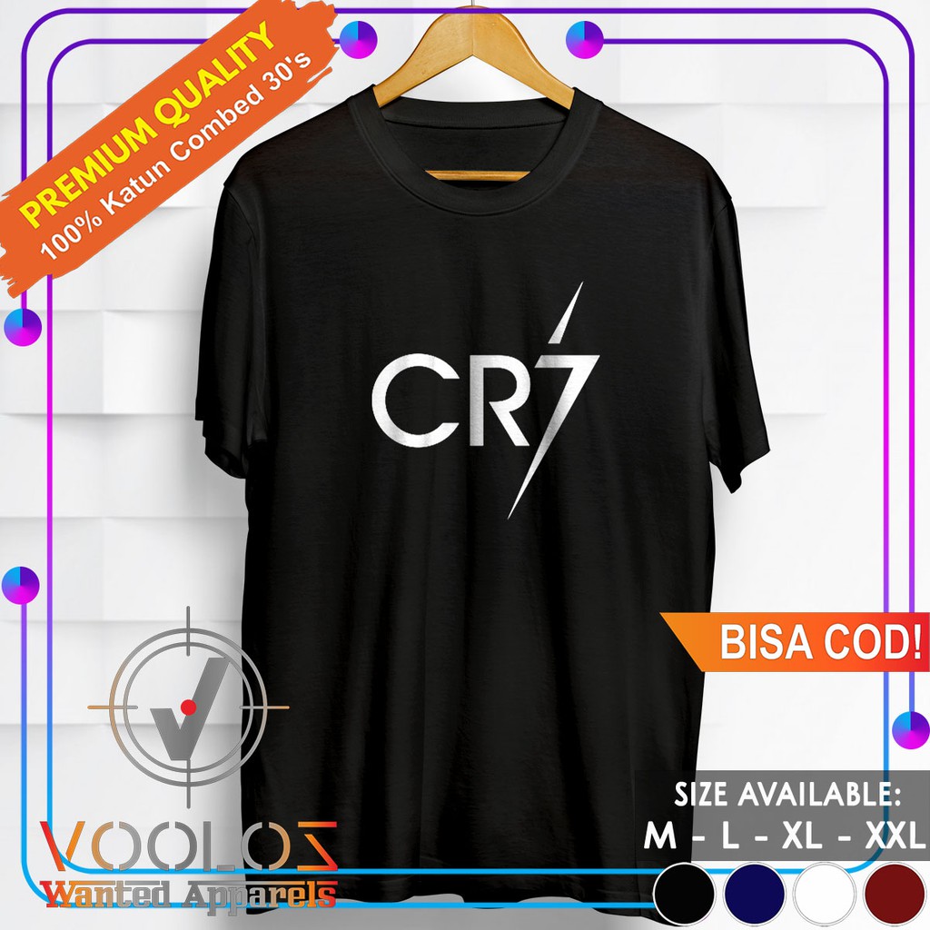 Kaos Bola Futsal Baju Distro Original Pria Dewasa Branded Cowok Keren Kekinian Import CR7 Lancip