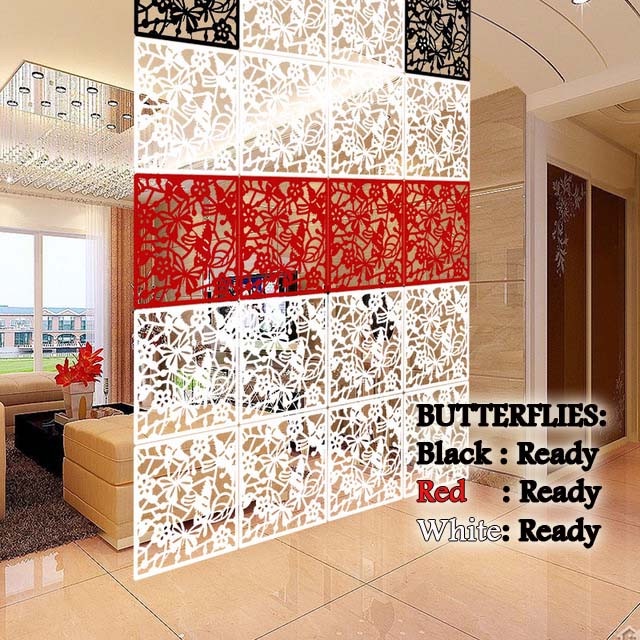 SALE VINTAGE 3D BARU MURAH TIRAI GANTUNG PARTISI PENYEKAT RUANGAN BUTTERFLIES Putih STICKER_MURAH