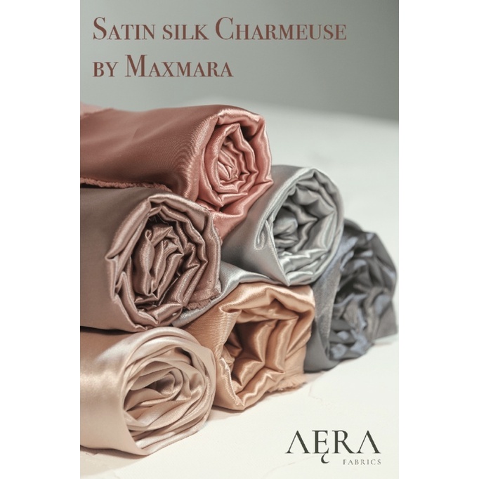 1 ROLL Kain Satin Silk Maxmara Kilap Premium/ Charmuse by MAXMARA