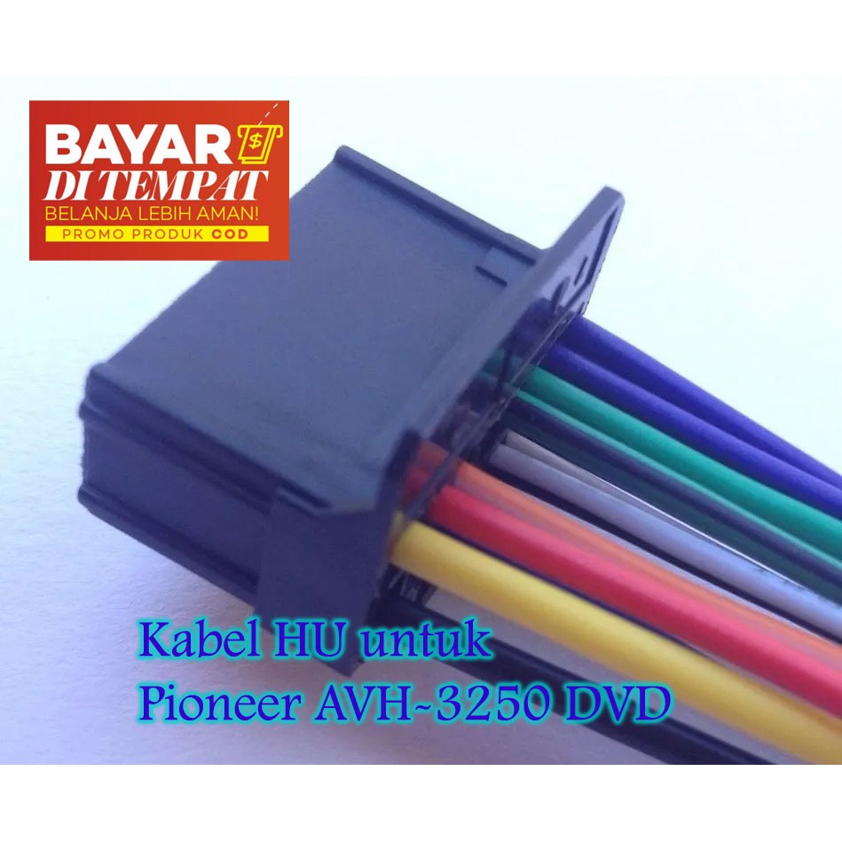 Kabel Soket Head Unit Pioneer untuk Pasang HU Pioneer AVH-3250DVD Dobel DIN AVH-3250DVD Socket 2 DIN