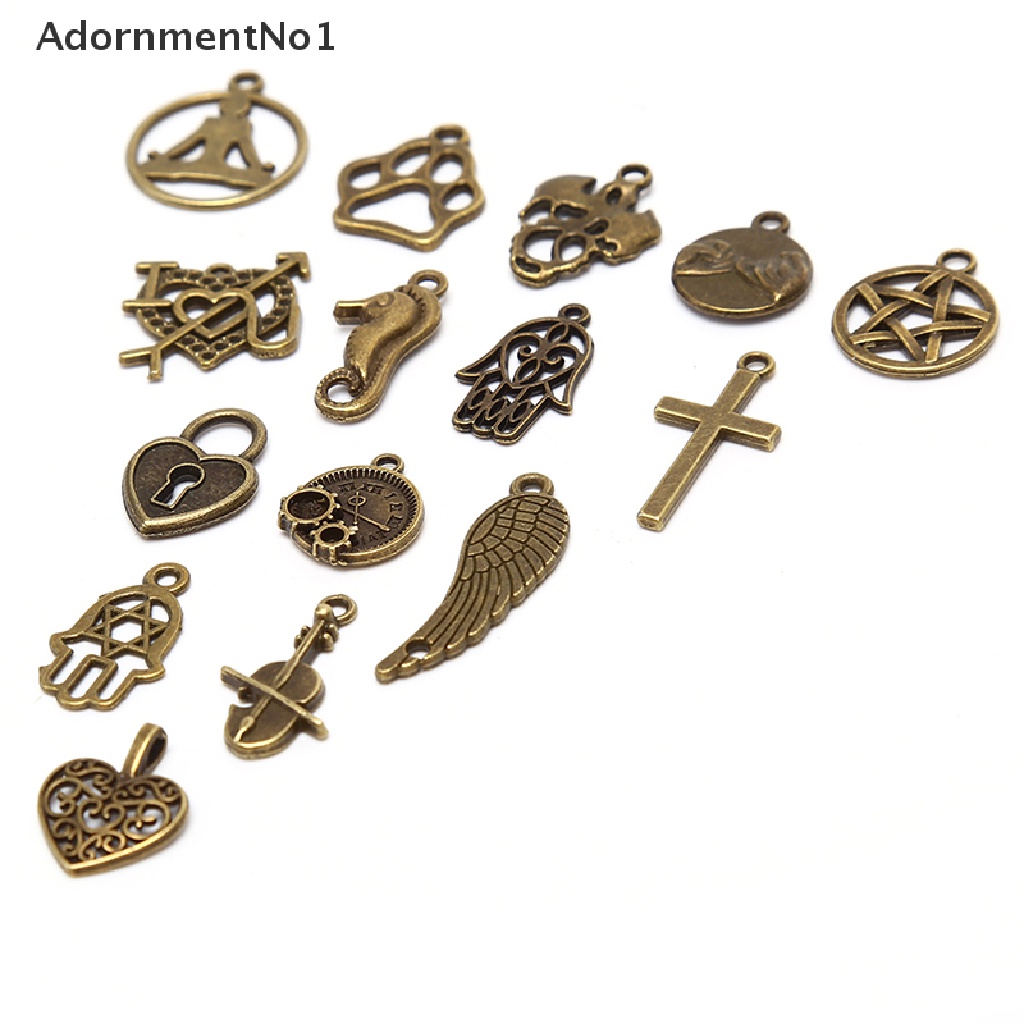 (AdornmentNo1) 100pcs / Set Liontin Salib Motif Hewan Campur Bahan Alloy Untuk DIY Perhiasan Charms