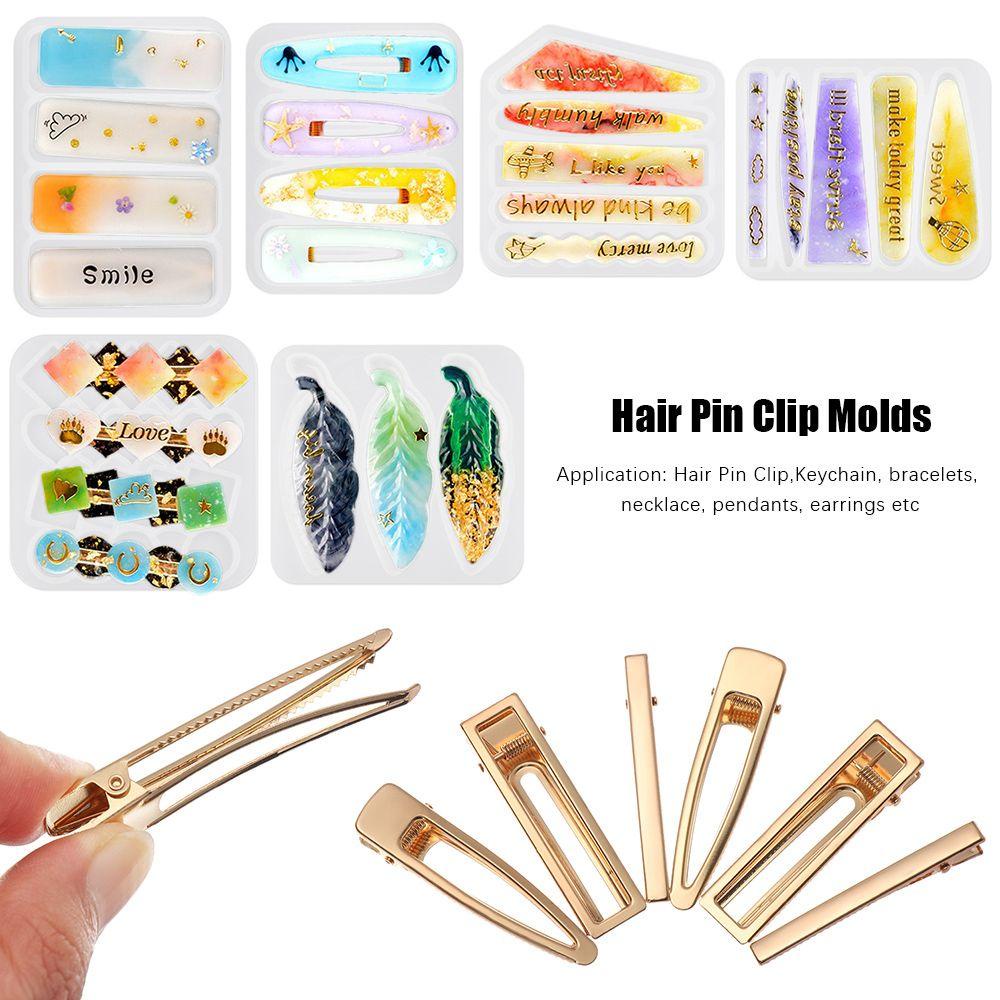 R-flower Hair Clip Cetakan Fashion Gadis Liontin Membuat DIY Handmade Craft Silica Gel Drop Lem Resin