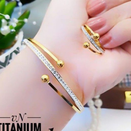 Titanium Gelang Plus Cincin 74yi