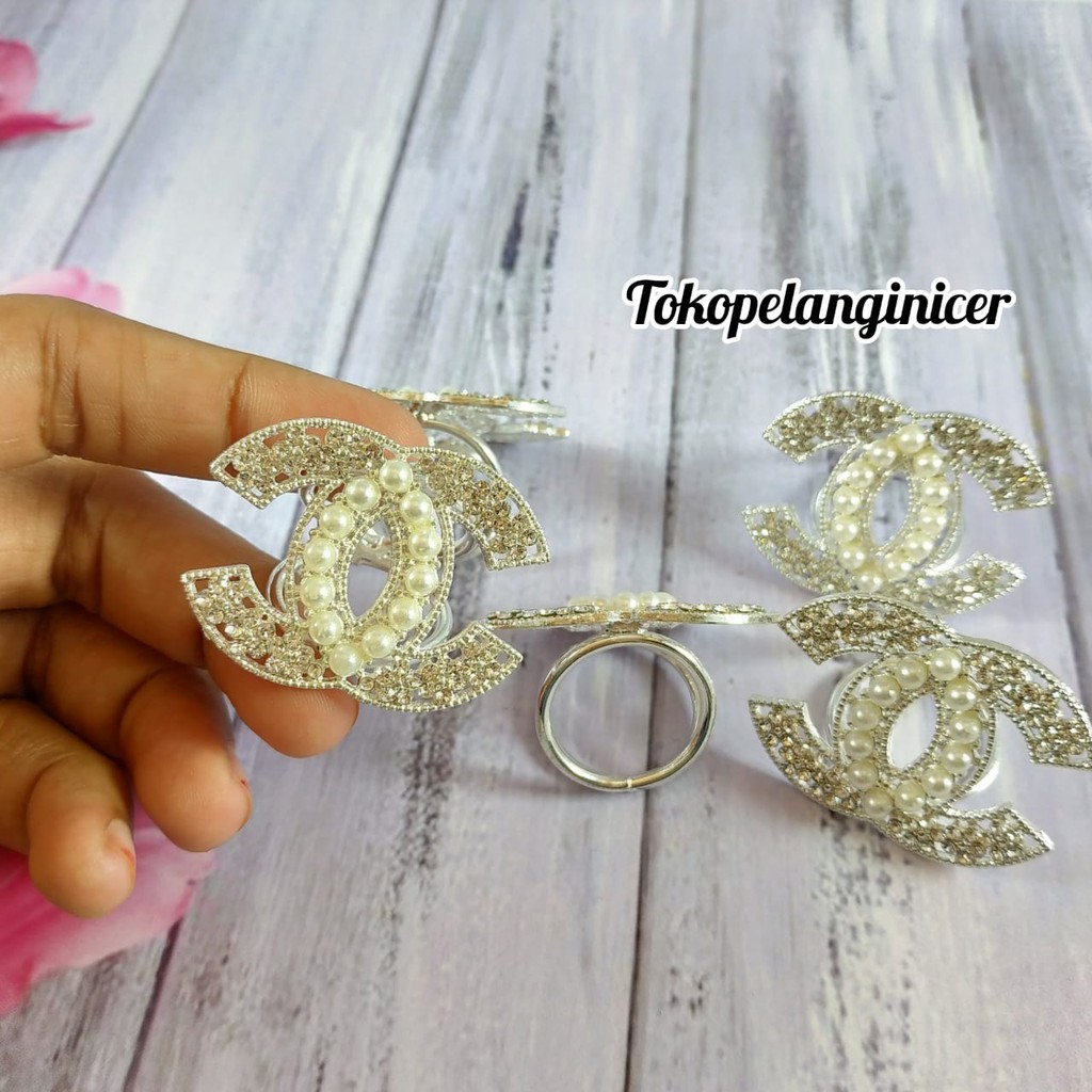 Bross Cincin hijab permata silver - Ring Bros Hijab Murah - Ring Hijab by tokopelanginicer