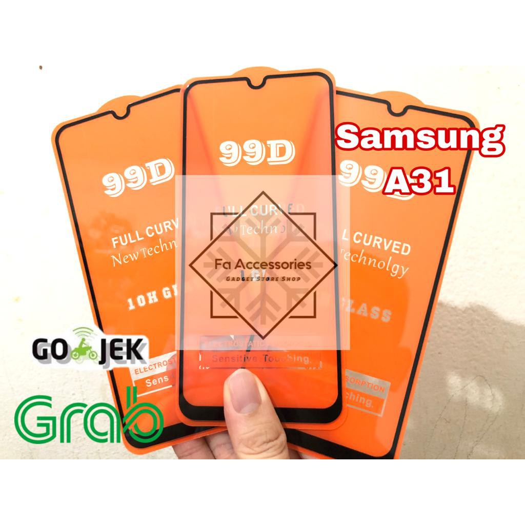 samsung a31 tempered glass 5d full lem a31 BLACK / HITAM anti gores kaca screen protector