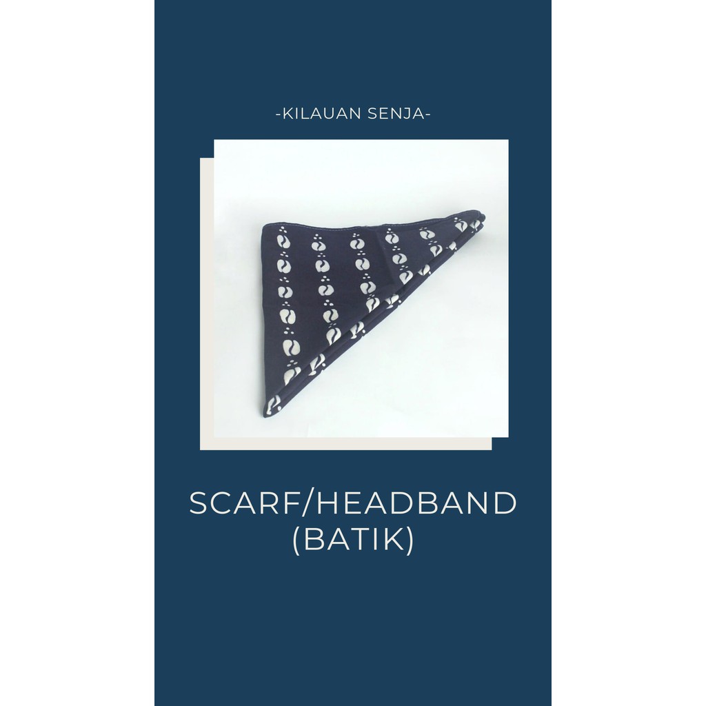 Headband / Scarf Batik Tulis - Motif Biji Kopi