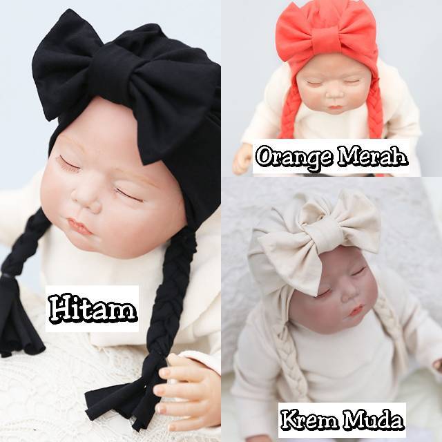 Turban Pita Bayi / Ciput Bayi Pita / Turban Kepang Bayi Anak Perempuan / Ciput Bayi Newborn