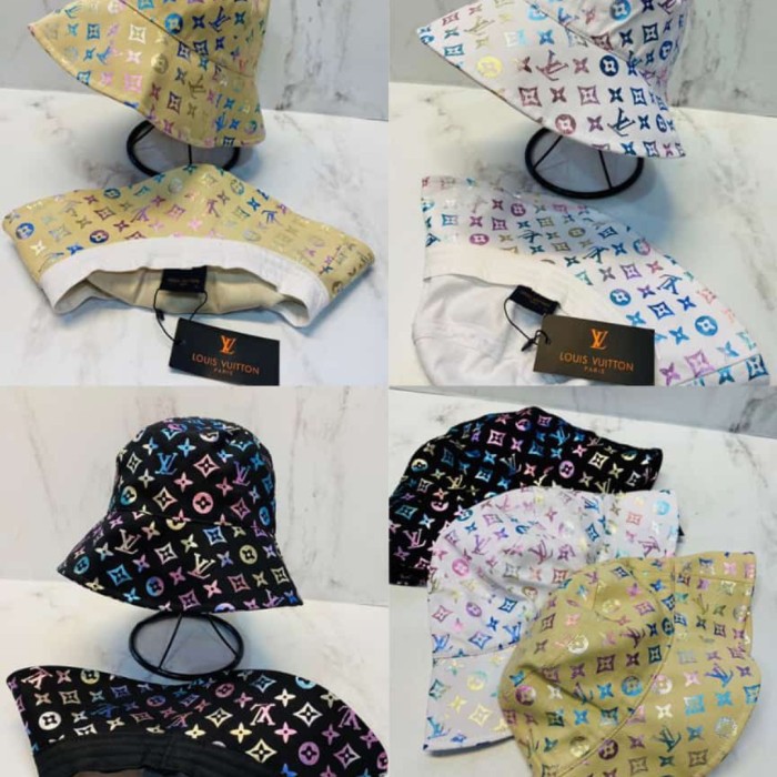 topi kupluk wanita/bucket LV kece/topi kupluk import Murah