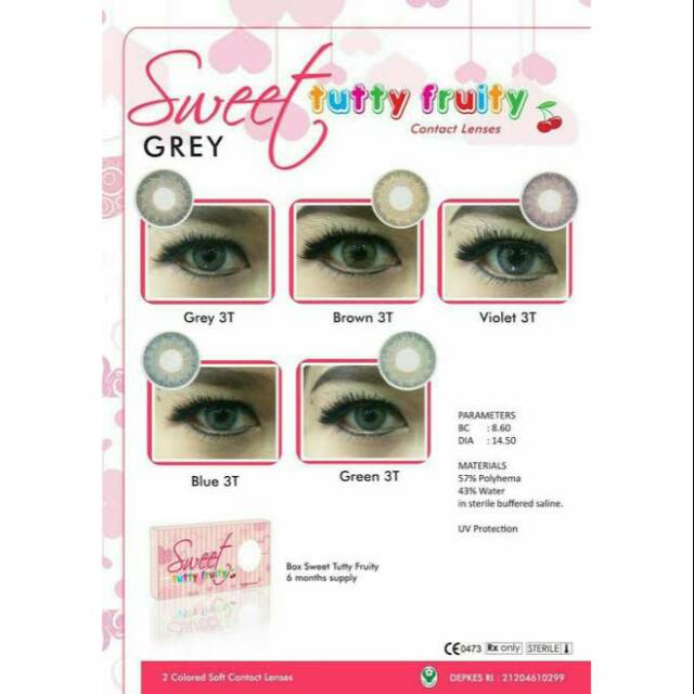 SOFTLENS SWEET TUTTY FRUITY (NORMAL DAN MINUS) DIA 14.5MM