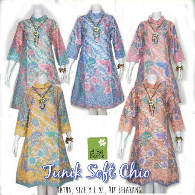  Tunik  Soft Chio Batik  Modern Kasual Kerja Elegan  Shopee 