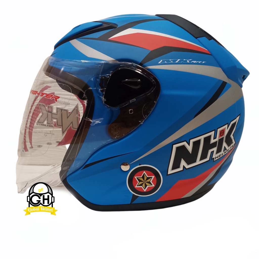 HELM NHK R6 HALF FACE MOTIF GP EDITION ESTRELLA BLUE ESTE DOFF