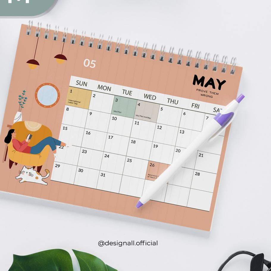 

❄️List New☄️ Designall Kalender Meja / Kalender Duduk Aesthetic Tahun 2022 Spiral FM