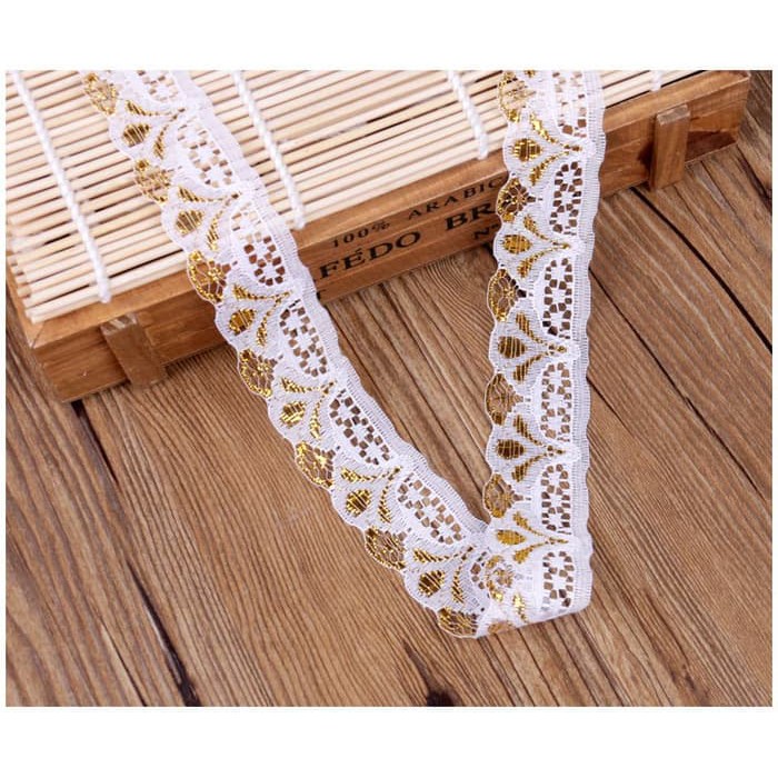 GOLD and SILVER Series - Embroidered Lace Ribbon 30mm (per meter)