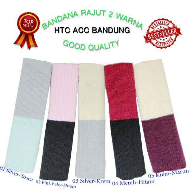 TERBARU !!! BANDANA RAJUT 2 WARNA PREMIUM BAHAN TEBAL DAN LEMBUT CIPUT RAJUT PREMIUM TWO TONE INER