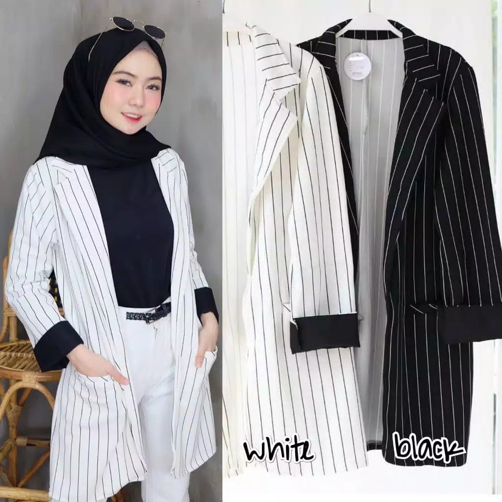 (BISA COD) Blazer outer wanita outher outter long outwear atasan korean korea style kekinian terbaru
