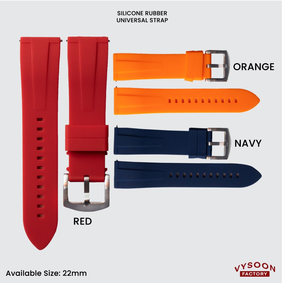 Tali Karet Rubber Strap Soft Silicone Seiko Diver Buckle Strap 22mm