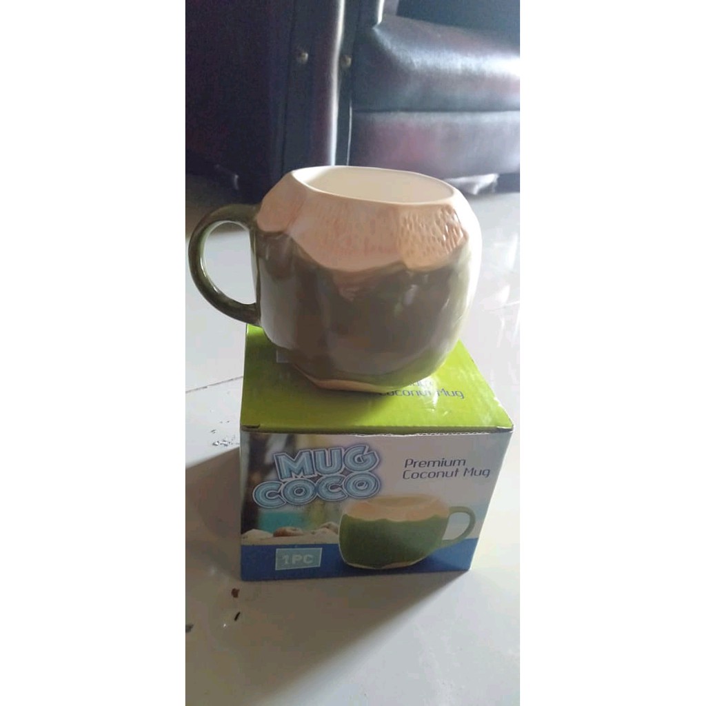 Mug Kelapa Keramik/coconut Mug Premium Vitalia - 12 Pcs