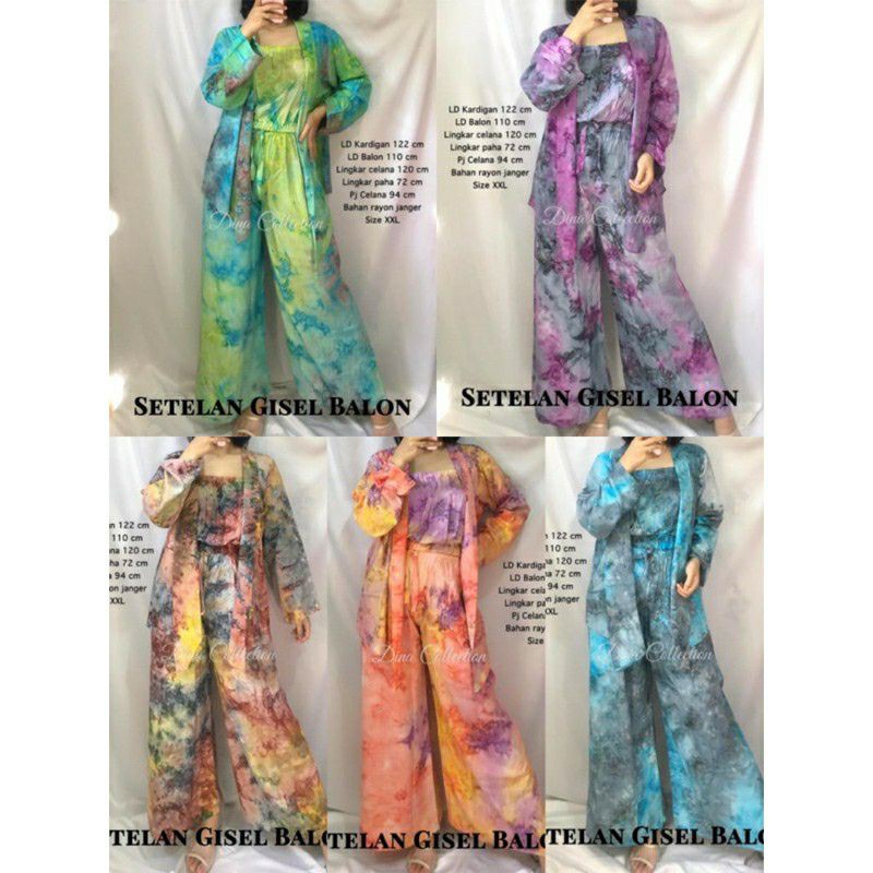 JUMBO XXL set kemben atas bawah tie dye rayon bali jumbo